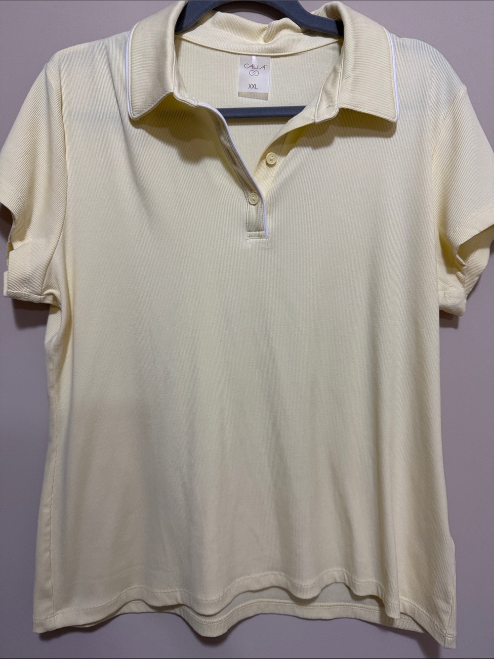 CALIA by Carrie Underwood Pale Yellow Polo Top